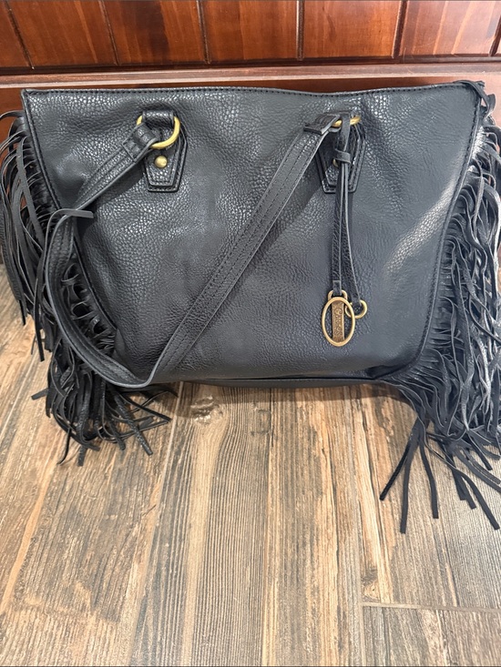 Carlos by Carlos Santana Handbags - Carlos by Carlos Santana Black Fringe Shoulder Bag